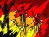 flaming three